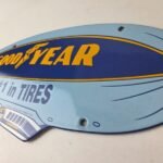 Vintage Goodyear Blimp Sign – Porcelain Gas Service Tires Advertising Sign - Image 12