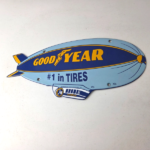 Vintage Goodyear Blimp Sign – Porcelain Gas Service Tires Advertising Sign - Image 15