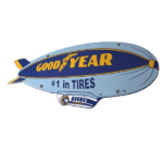 Vintage Goodyear Blimp Sign – Porcelain Gas Service Tires Advertising Sign