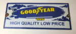 Vintage Goodyear Blimp Sign – Porcelain Service Tires Advertising Sign - Image 12