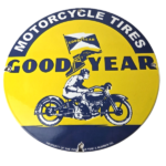 Vintage Goodyear Motorcycle Tires Sign – Porcelain Gas Pump Station Sign - Image 2
