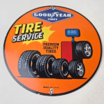 Vintage Goodyear Tires Service Porcelain Sign – Tire Stack Premium Sign - Image 15