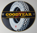 Vintage Goodyear Tires Sign – Aviation Tires Gas Advertising Pump Porcelain Sign - Image 12