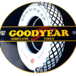 Vintage Goodyear Tires Sign – Aviation Tires Gas Advertising Pump Porcelain Sign
