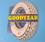 Vintage Goodyear Tires Sign – Aviation Tires Gas Motor Oil Pump Porcelain Sign