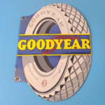 Vintage Goodyear Tires Sign – Aviation Tires Gas Motor Oil Pump Porcelain Sign