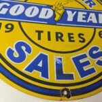 Vintage Goodyear Tires Sign – Porcelain Gas Pump Station Sign - Image 11