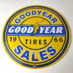 Vintage Goodyear Tires Sign – Porcelain Gas Pump Station Sign - Image 15