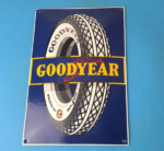 Vintage Goodyear Tires Sign – Porcelain Gas Service Convex Advertising Sign - Image 2