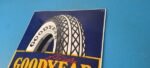 Vintage Goodyear Tires Sign – Porcelain Gas Service Convex Advertising Sign - Image 8