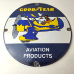 Vintage Goodyear Tires Sign – Porcelain Service Mickey Mouse Gas Oil Pump Sign - Image 15