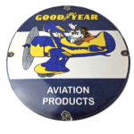 Vintage Goodyear Tires Sign – Porcelain Service Mickey Mouse Gas Oil Pump Sign - Image 2