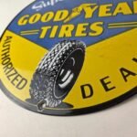 Vintage Goodyear Tires Sign – Super Cushion Porcelain Gas Pump Station Sign - Image 14