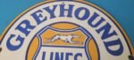 Vintage Greyhound Yelloway Porcelain – Bus Line Company News Gas Pump Sign - Image 3