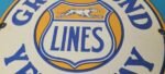 Vintage Greyhound Yelloway Porcelain – Bus Line Company News Gas Pump Sign - Image 4