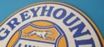 Vintage Greyhound Yelloway Porcelain – Bus Line Company News Gas Pump Sign - Image 8