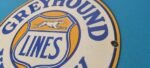 Vintage Greyhound Yelloway Porcelain – Bus Line Company News Gas Pump Sign - Image 9