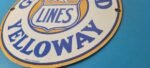 Vintage Greyhound Yelloway Porcelain – Bus Line Company News Gas Pump Sign - Image 10