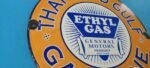 VINTAGE GULF GASOLINE PORCELAIN ETHYL GAS SERVICE STATION GENERAL MOTORS SIGN - Image 6