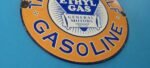 VINTAGE GULF GASOLINE PORCELAIN ETHYL GAS SERVICE STATION GENERAL MOTORS SIGN - Image 7