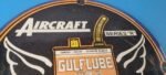Vintage Gulf Gasoline Sign – Aircraft Lube Gas Pump Station Porcelain Sign - Image 3