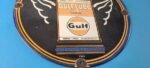 Vintage Gulf Gasoline Sign – Aircraft Lube Gas Pump Station Porcelain Sign - Image 5