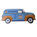 Vintage Gulf Gasoline Sign – Gas Motor Oil Service Truck Pump Porcelain Sign