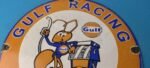 Vintage Gulf Gasoline Sign – Racing Division Gas Pump Station Porcelain Sign - Image 13