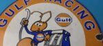 Vintage Gulf Gasoline Sign – Racing Division Gas Pump Station Porcelain Sign - Image 3