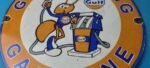 Vintage Gulf Gasoline Sign – Racing Division Gas Pump Station Porcelain Sign - Image 4