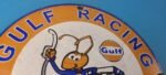 Vintage Gulf Gasoline Sign – Racing Division Gas Pump Station Porcelain Sign - Image 5