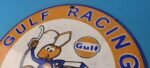 Vintage Gulf Gasoline Sign – Racing Division Gas Pump Station Porcelain Sign - Image 8
