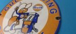 Vintage Gulf Gasoline Sign – Racing Division Gas Pump Station Porcelain Sign - Image 9