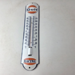 Vintage Gulf Racing Sign – Gas Service Pump Ad Sign on Porcelain Thermometer - Image 15