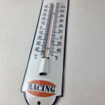 Vintage Gulf Racing Sign – Gas Service Pump Ad Sign on Porcelain Thermometer - Image 4