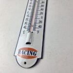 Vintage Gulf Racing Sign – Gas Service Pump Ad Sign on Porcelain Thermometer - Image 10