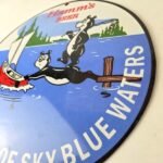 Vintage Hamms Beer Sign – Alcohol Brewery Bear Blue Water Pump Porcelain Sign - Image 13