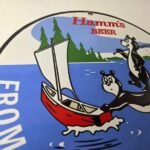 Vintage Hamms Beer Sign – Alcohol Brewery Bear Blue Water Pump Porcelain Sign - Image 5