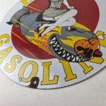 Vintage Harbor Gasoline Sign – Bomber Girl Gas Pump Motor Oil Porcelain Sign - Image 14