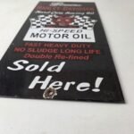 Vintage Harley Davidson Motorcycle Sign – Racing Oil Porcelain Pump Ad Sign - Image 10