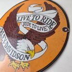 Vintage Harley Davidson Motorcycle Sign – Ride to Live Gas Pump Porcelain Sign - Image 13