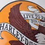 Vintage Harley Davidson Motorcycle Sign – Ride to Live Gas Pump Porcelain Sign - Image 5