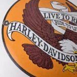 Vintage Harley Davidson Motorcycle Sign – Ride to Live Gas Pump Porcelain Sign - Image 6
