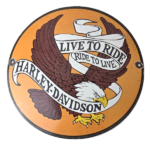 Vintage Harley Davidson Motorcycle Sign – Ride to Live Gas Pump Porcelain Sign