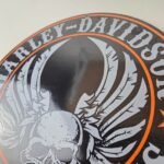 Vintage Harley Davidson Motorcycle Sign – Skull & Wings Gas Pump Porcelain Sign - Image 12