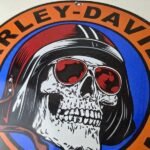 Vintage Harley Davidson Motorcycle Sign – Speed Built Gas Pump Porcelain Sign - Image 3
