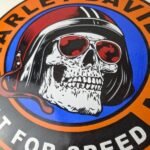 Vintage Harley Davidson Motorcycle Sign – Speed Built Gas Pump Porcelain Sign - Image 4