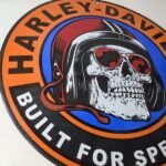 Vintage Harley Davidson Motorcycle Sign – Speed Built Gas Pump Porcelain Sign - Image 6