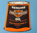 Vintage Harley Davidson Motorcycles Porcelain Motor Oil Quart Can Gas Pump Sign - Image 2