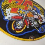 Vintage Harley Davidson Motorcycles Sign – 74' Biker Gas Pump Porcelain Sign - Image 11